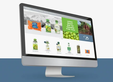 A website showcasing 1915 Organic products displayed on a computer monitor.